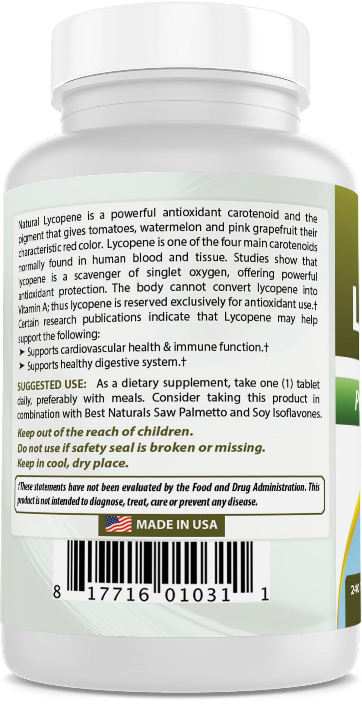 Comprimés d'extrait de tomate lycopène 10 mg dans un bol