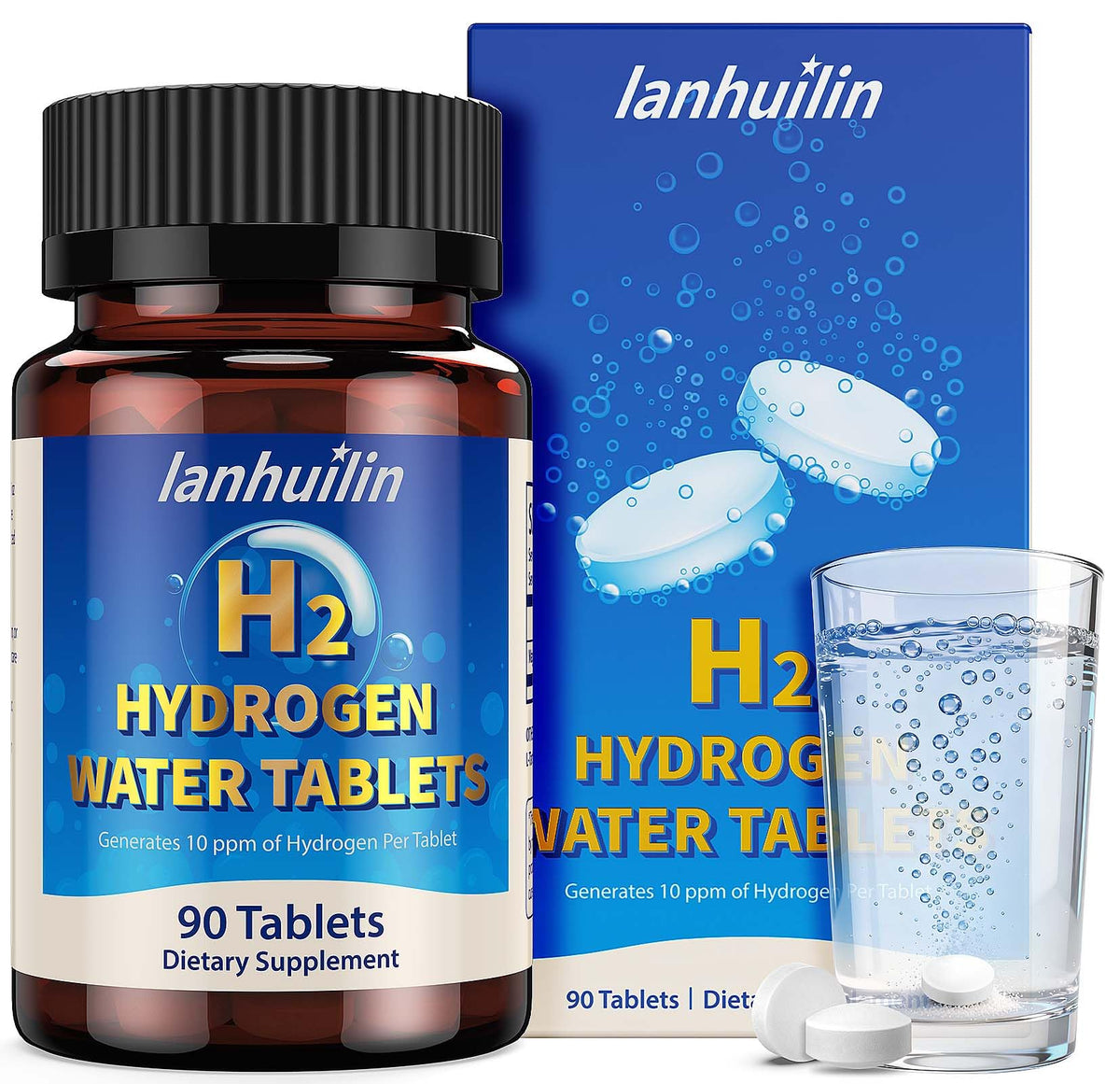 Comprimés d'hydrogène Lanhuilin 150mg de magnésium, emballage avant