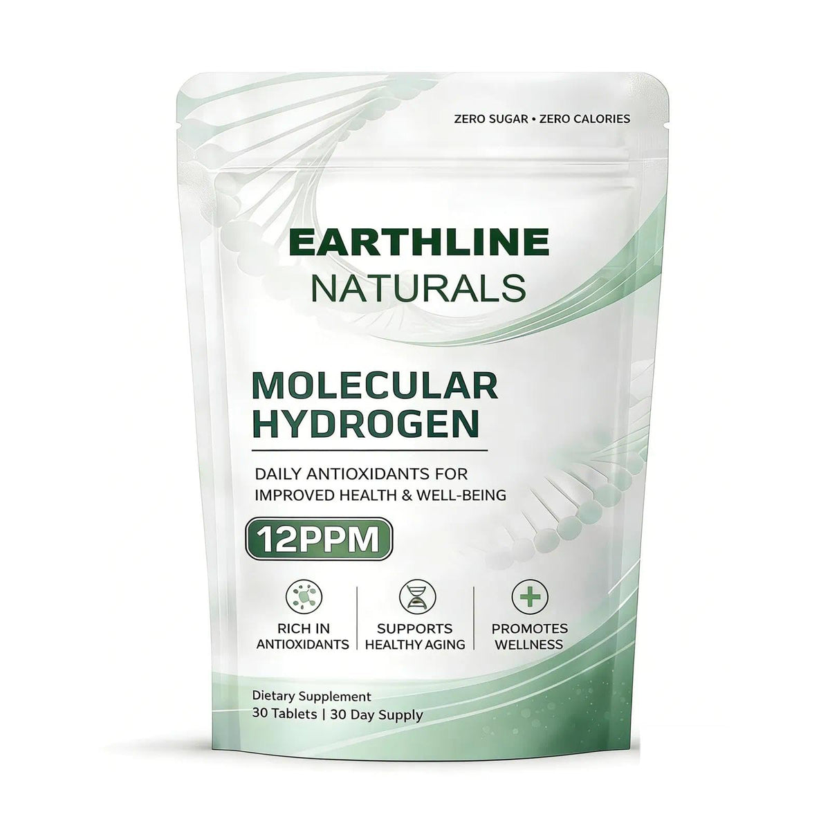 Comprimés d'hydrogène moléculaire Earthline Naturals emballage avant