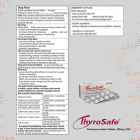 Comprimés d'Iodure de Potassium THYROSAFE dans une trousse de secours