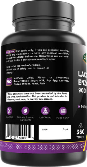 Comprimés d'Oxify Lactase Enzyme 9000 FCC ALU dans une main