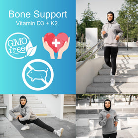 Comprimés D3 K2 Halal d'Iman Vitamins montrant le dosage