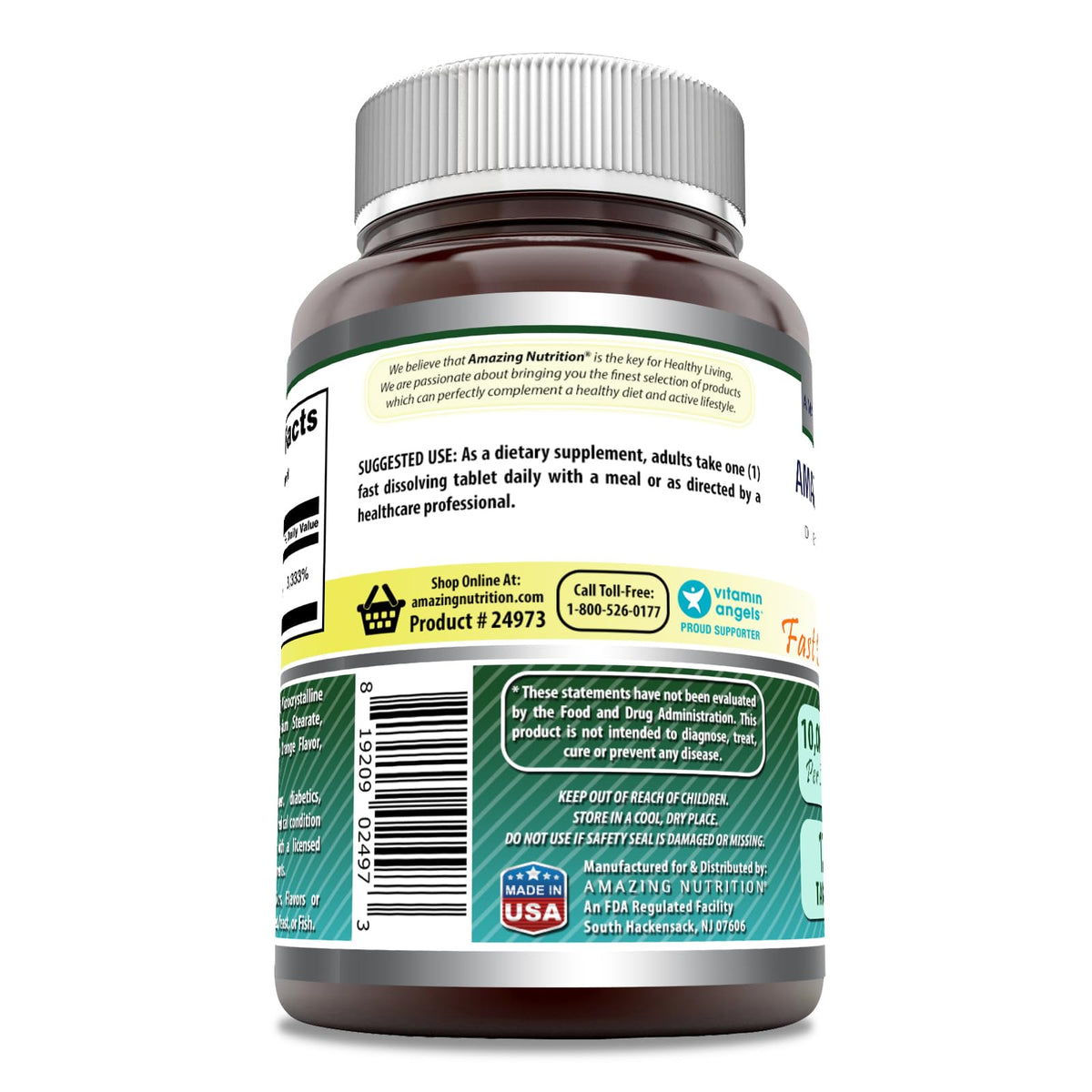Comprimés de biotine 10 000 mcg Amazing Nutrition avec étiquette