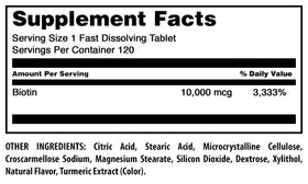 Comprimés de biotine Amazing Nutrition sur fond blanc