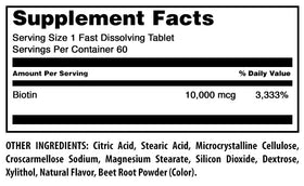 Comprimés de biotine Amazing Nutrition sur une table