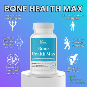 Comprimés de Bone Health Max DR VITAMIN SOLUTIONS sur une surface blanche