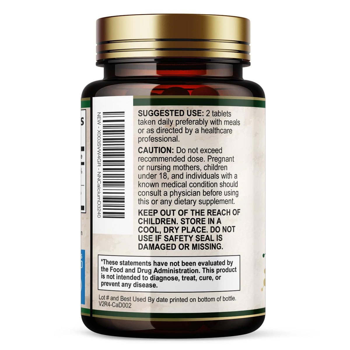 Comprimés de Calcium 1200 mg avec Vitamine D3 - Nature's Nutrition, prise en main