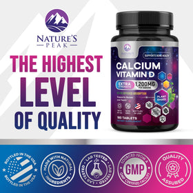 Comprimés de Calcium 1200 mg Nature's Peak dans une cuillère