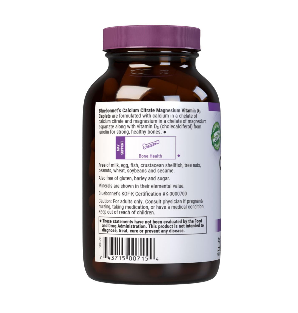 Comprimés de Calcium Citrate Magnésium D3, taille et forme