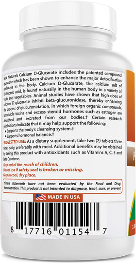 Comprimés de Calcium D-Glucarate sur un fond naturel