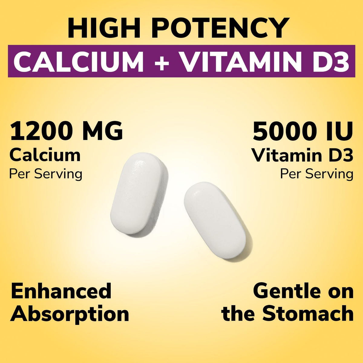 Comprimés de calcium et vitamine D3 sur une surface blanche