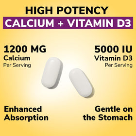 Comprimés de calcium et vitamine D3 sur une surface blanche