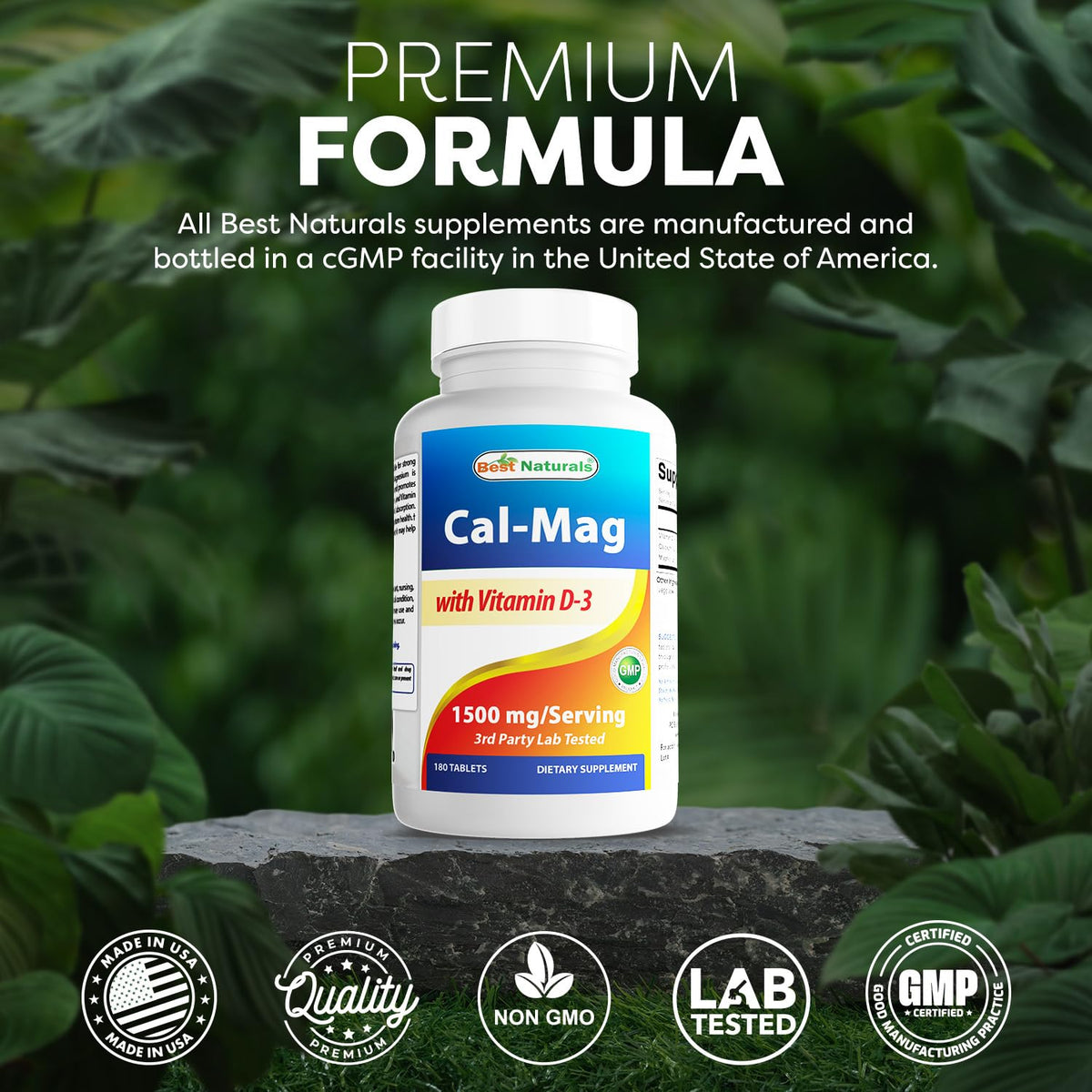 Comprimés de calcium magnésium Best Naturals dans une main
