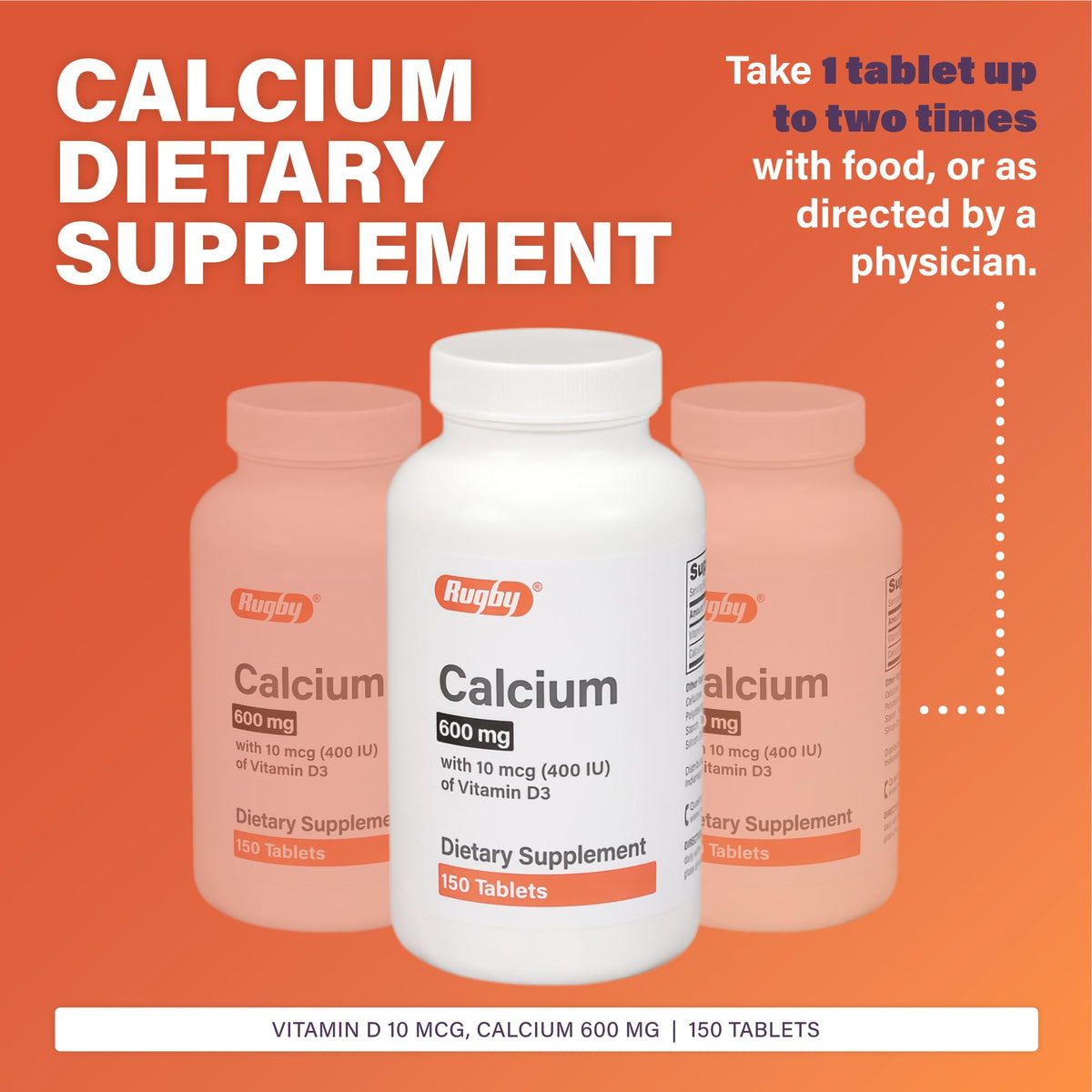Comprimés de Calcium MAJOR 600 mg avec Vitamine D3 sur une table