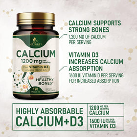 Comprimés de Calcium Nature's Nutrition, emballage
