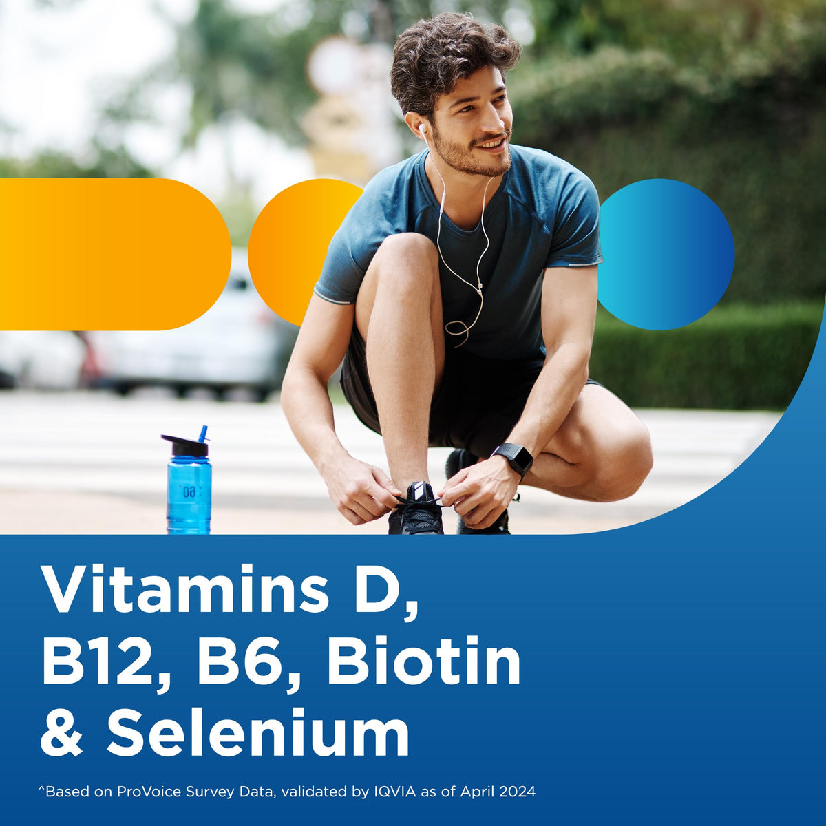 Comprimés de Centrum Multivitamines pour Hommes sur fond blanc