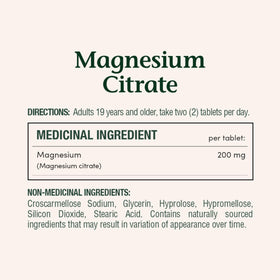 Comprimés de citrate de magnésium Nature's Bounty sur une table