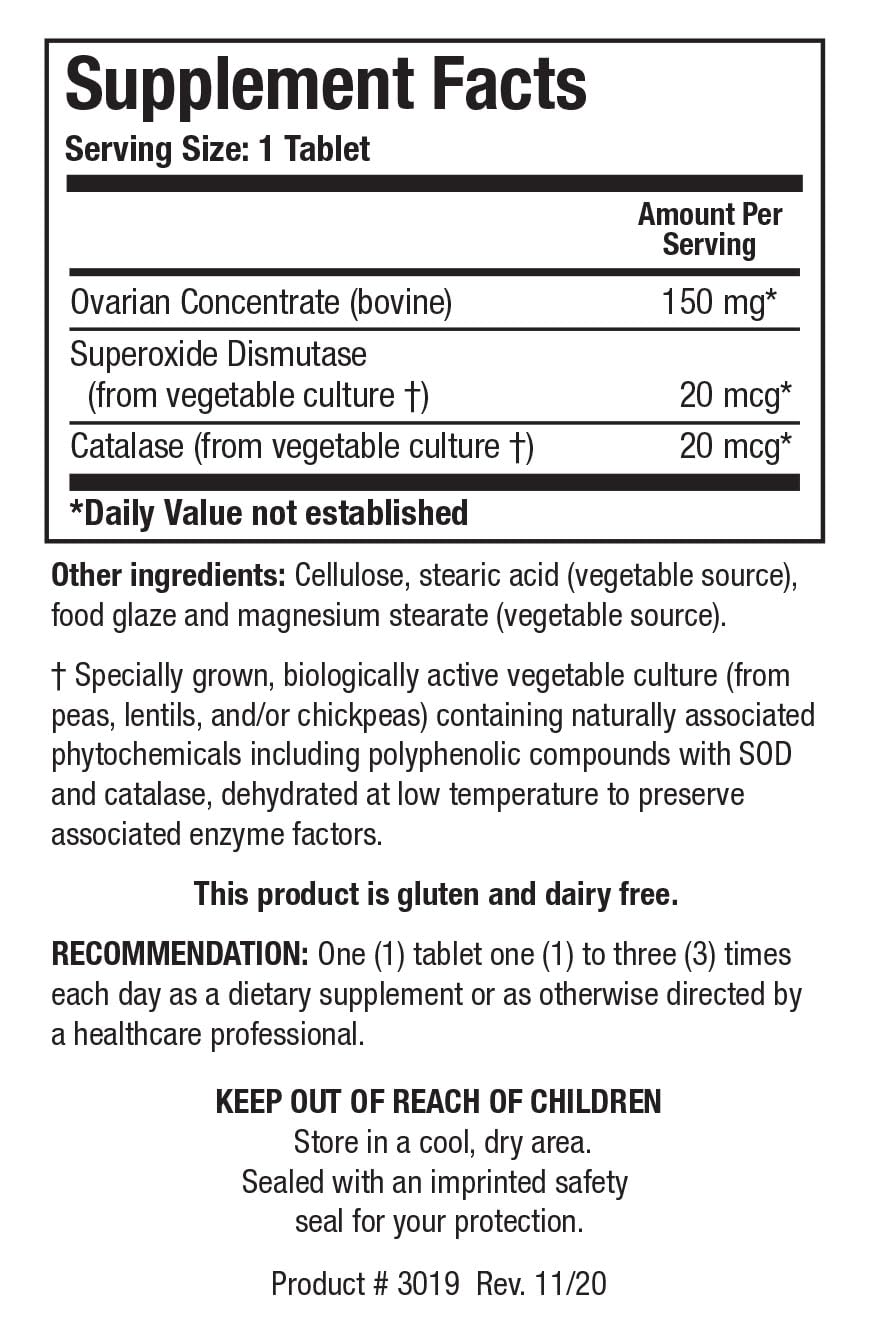Comprimés de Cytozyme-O de BIOTICS RESEARCH sur une surface blanche