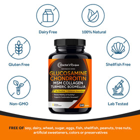 Comprimés de Doctor's Recipes Glucosamine Chondroitine sur une table