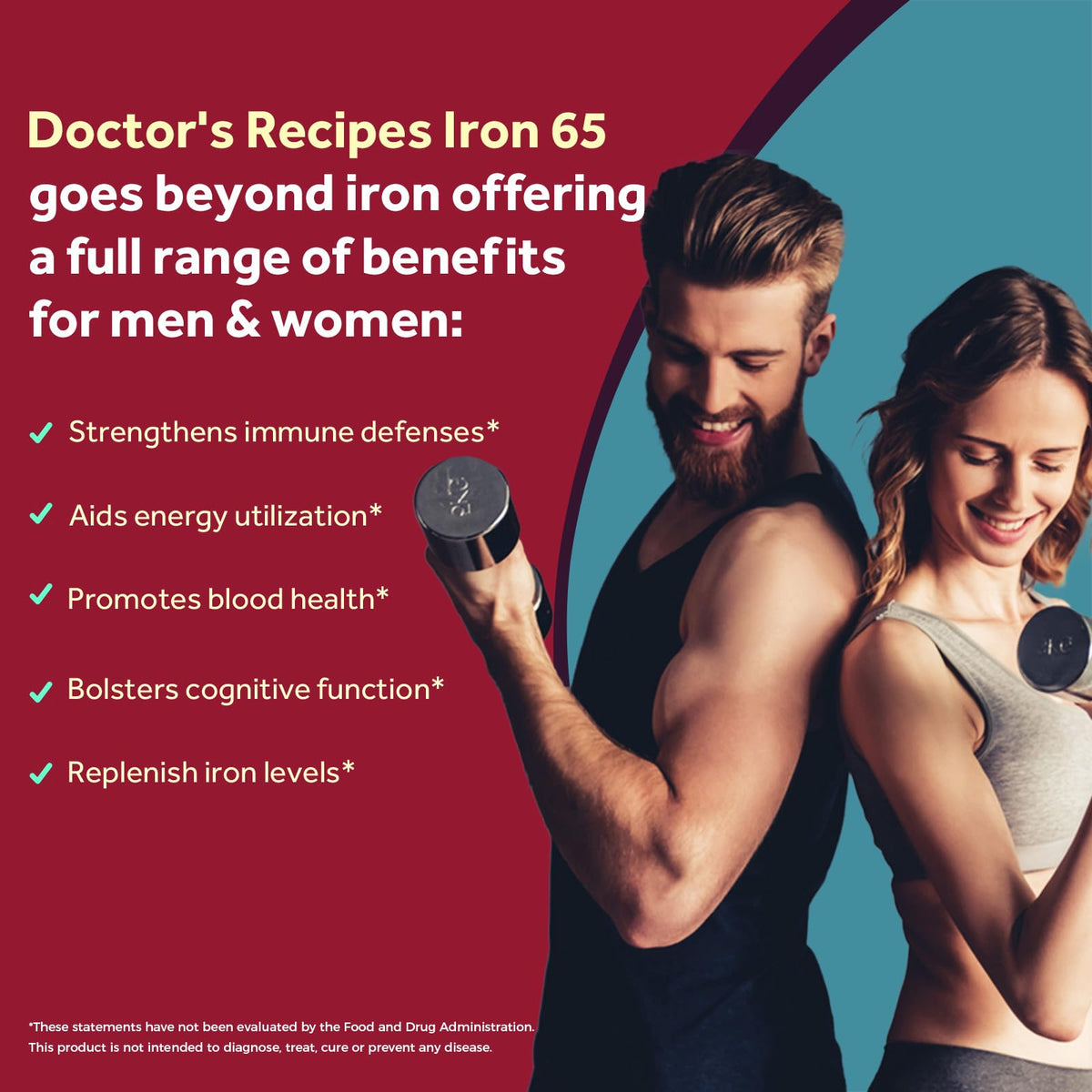 Comprimés de fer Doctor's Recipes avec étiquette visible