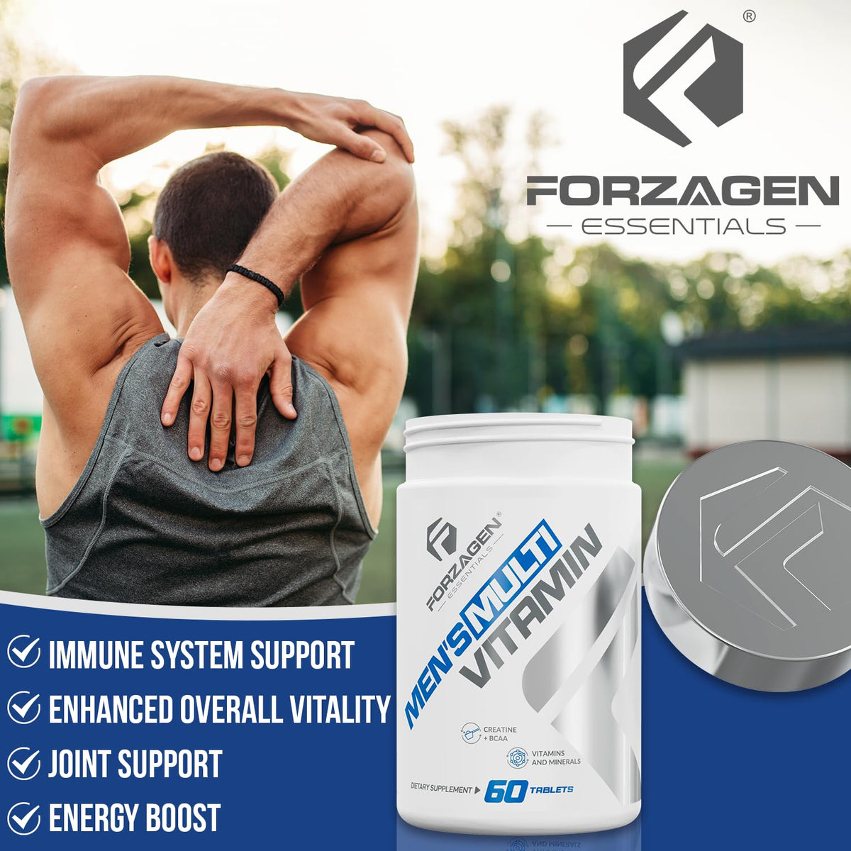 Comprimés de Forzagen Multivitamines pour Hommes dans une main