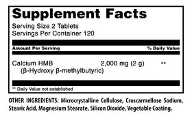 Comprimés de HMB 2000 mg Amazing Nutrition sur une surface blanche
