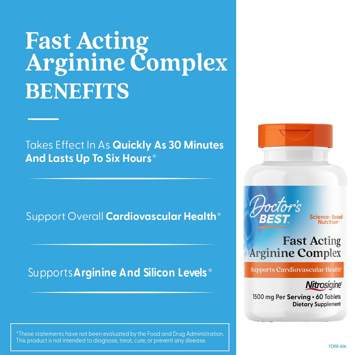 Comprimés de L-Arginine Doctor's BEST à l'intérieur du flacon