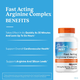 Comprimés de L-Arginine Doctor's BEST à l'intérieur du flacon