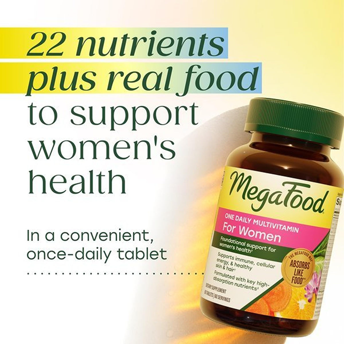 Comprimés de la Multivitamine MegaFood sur une table
