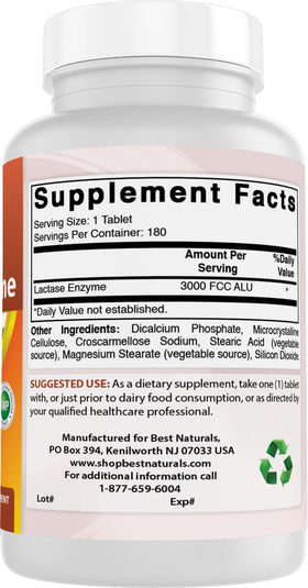 Comprimés de lactase Best Naturals dans la main
