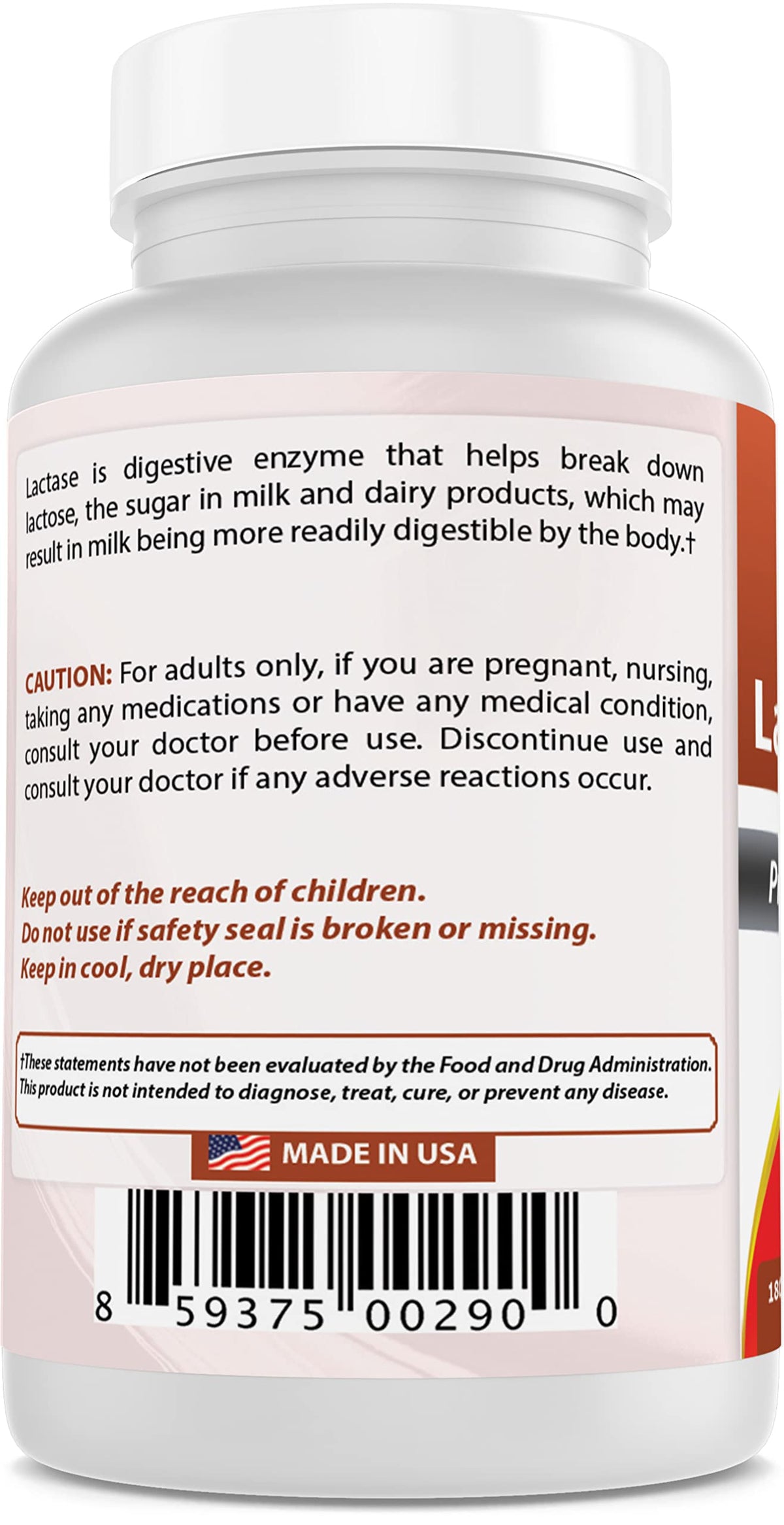 Comprimés de lactase Best Naturals en gros plan