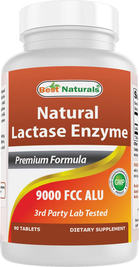 Comprimés de lactase Best Naturals, flacon de 90 comprimés
