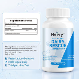 Comprimés de lactase Heivy dans un verre d'eau