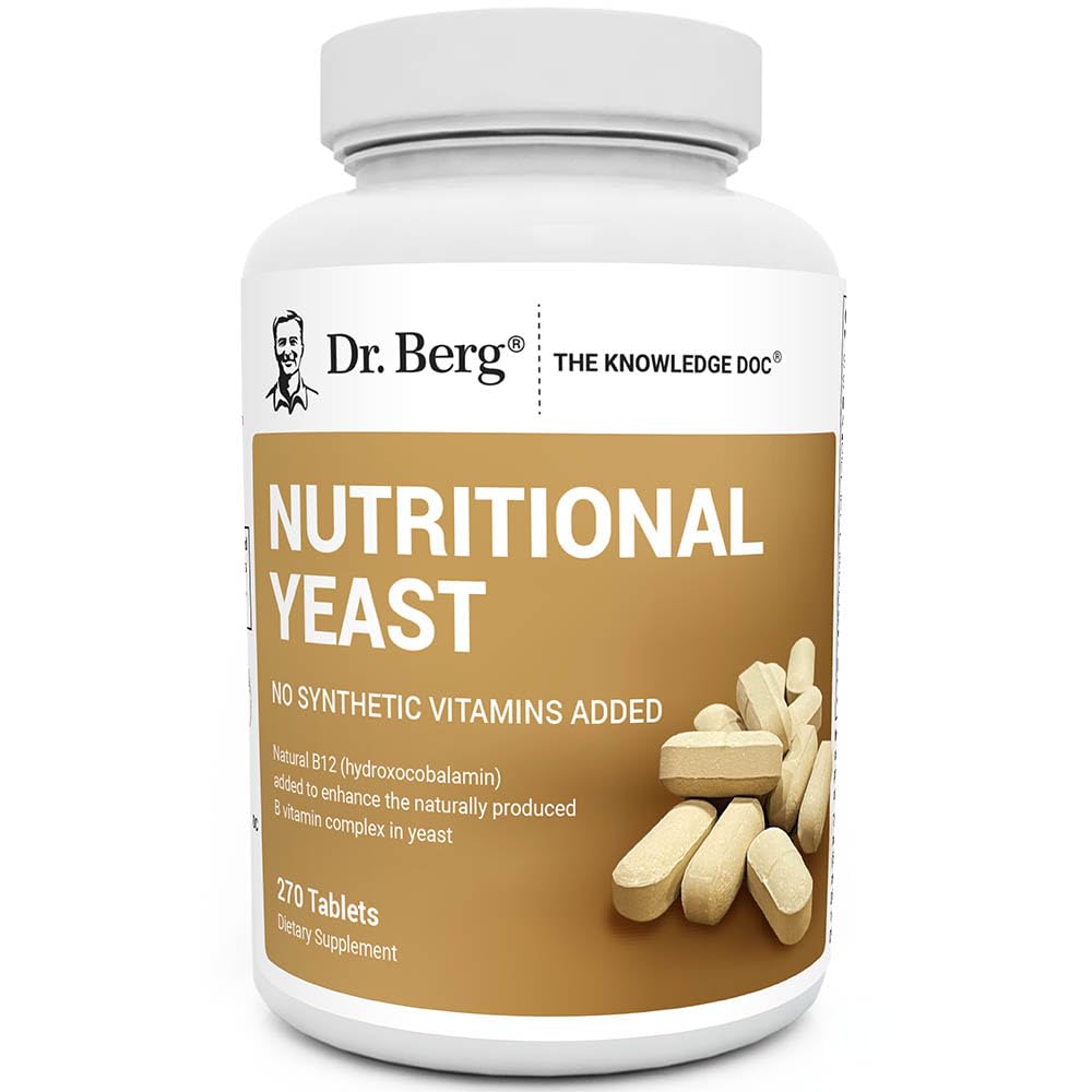 Comprimés de levure B12 Dr. Berg Nutritionals, boîte vue de face