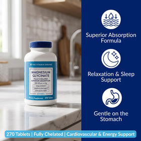Comprimés de magnésium glycinate 400 MG, vue de dessus