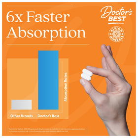 Comprimés de magnésium glycinate lysinate Doctor's BEST sur une surface blanche