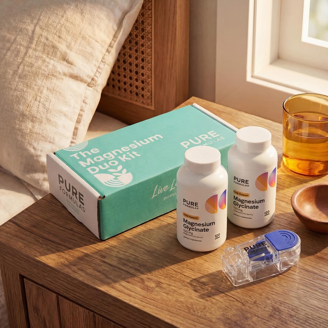 Comprimés de Magnésium Glycinate PureFormulas dans un environnement naturel