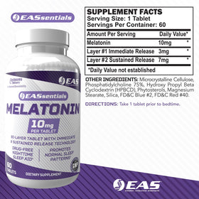Comprimés de mélatonine 10mg, vue de face