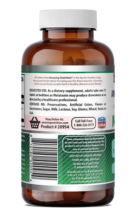 Comprimés de Mélatonine 3 mg Amazing Nutrition, vue de près