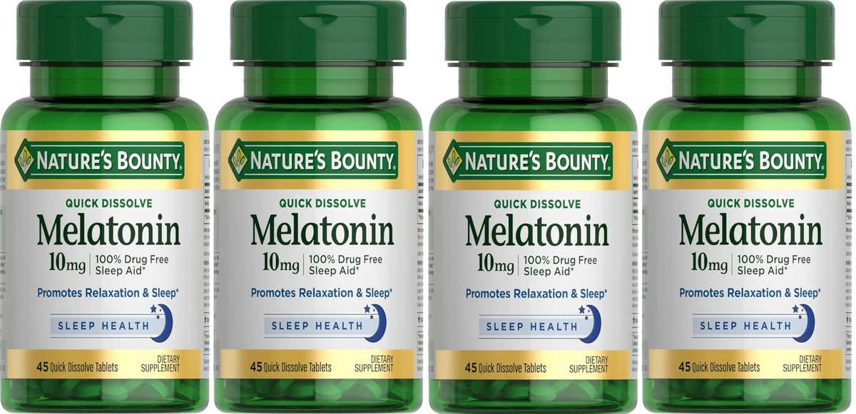 Comprimés de mélatonine Nature's Bounty 10 mg saveur cerise, vue avant