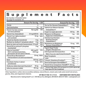 Comprimés de multivitamine à mâcher Seeking Health, vue de côté
