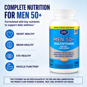 Comprimés de multivitamines berkley jensen pour hommes, vue de près