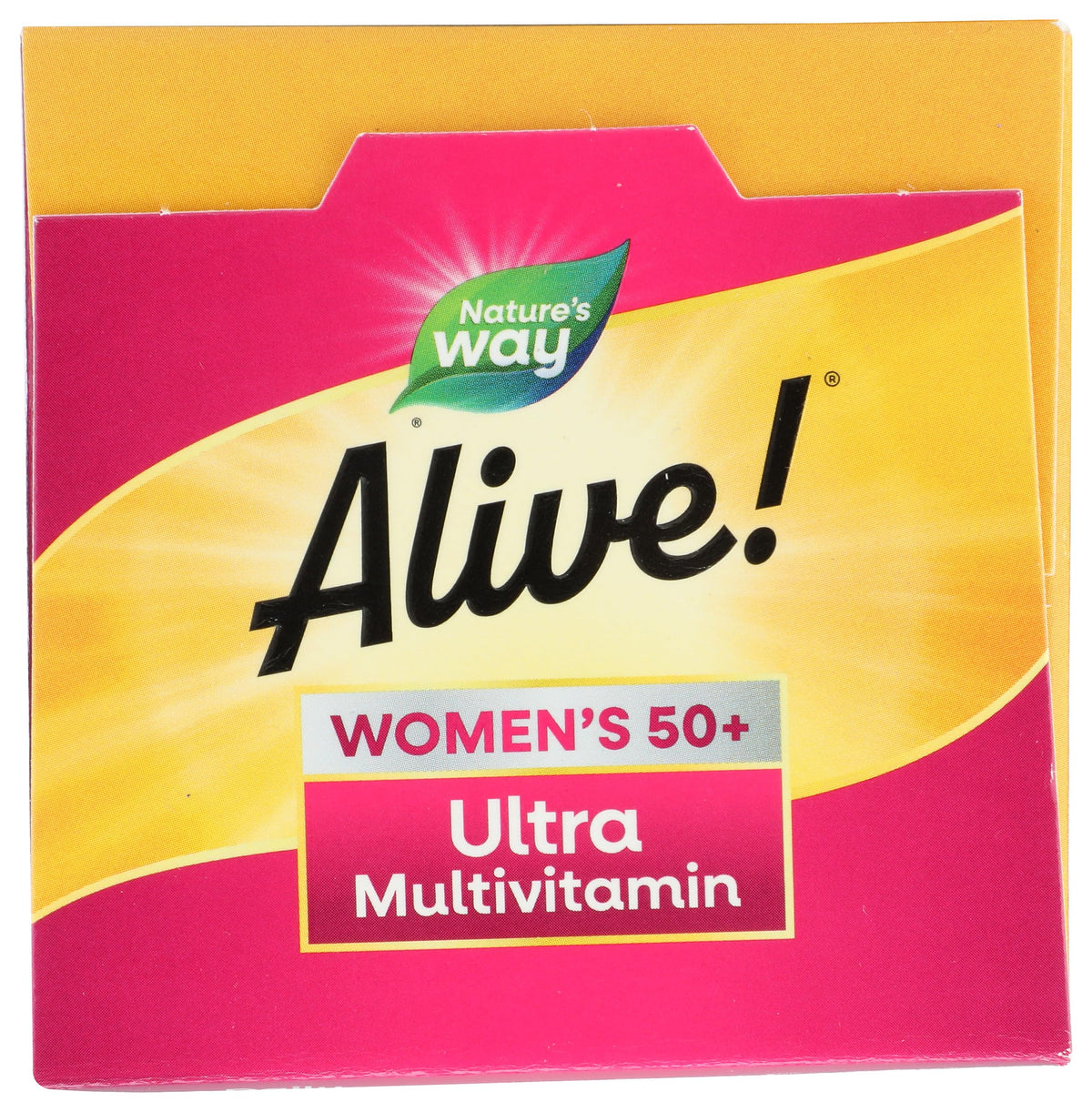 Comprimés de Nature's Way Multivitamine Alive 50 Plus sur une table