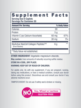 Comprimés de NeoCell Super Collagène avec vitamine C en gros plan