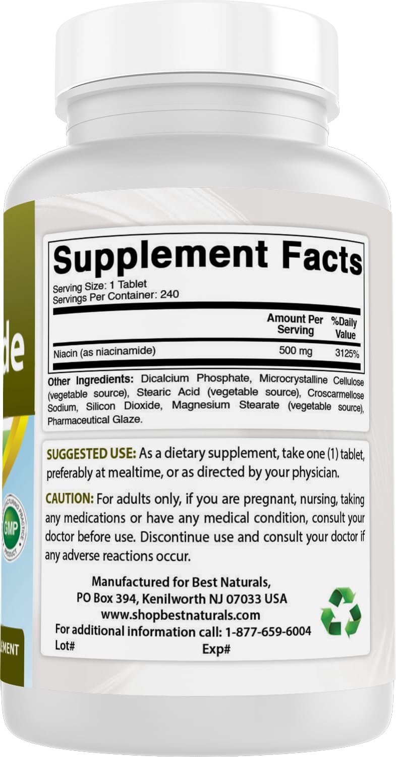 Comprimés de Niacinamide Best Naturals dans une main