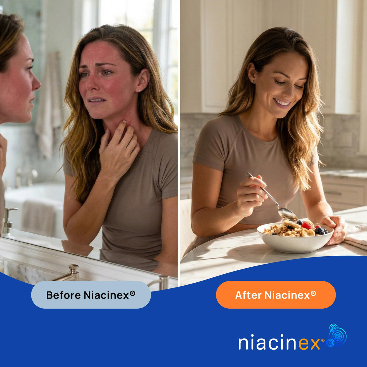 Comprimés de Niacinex Niacine 500mg sur une surface