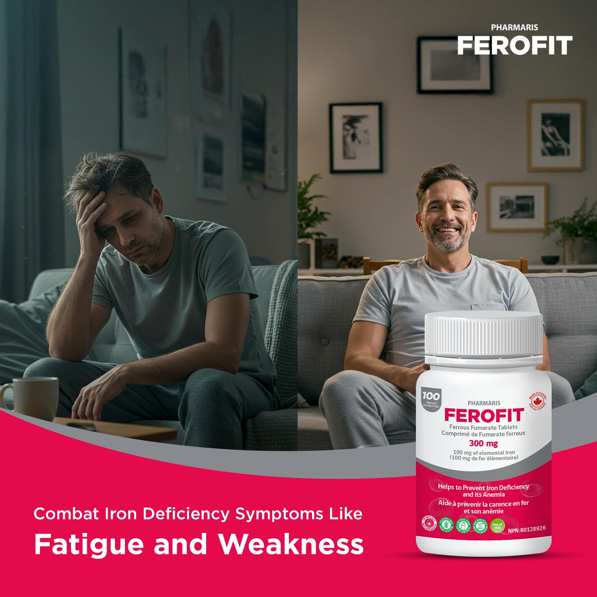 Comprimés de Pharmaris Ferofit dans une main