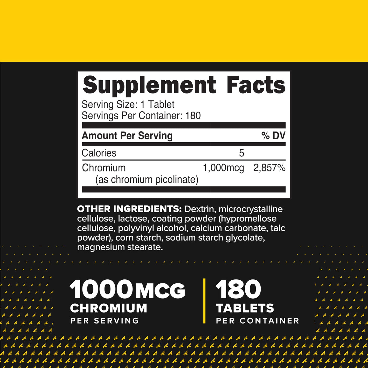 Comprimés de Picolinate de Chrome Primaforce 1000mcg sur une surface blanche