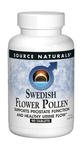 Comprimés de pollen de fleurs suédois Source Naturals sur une table