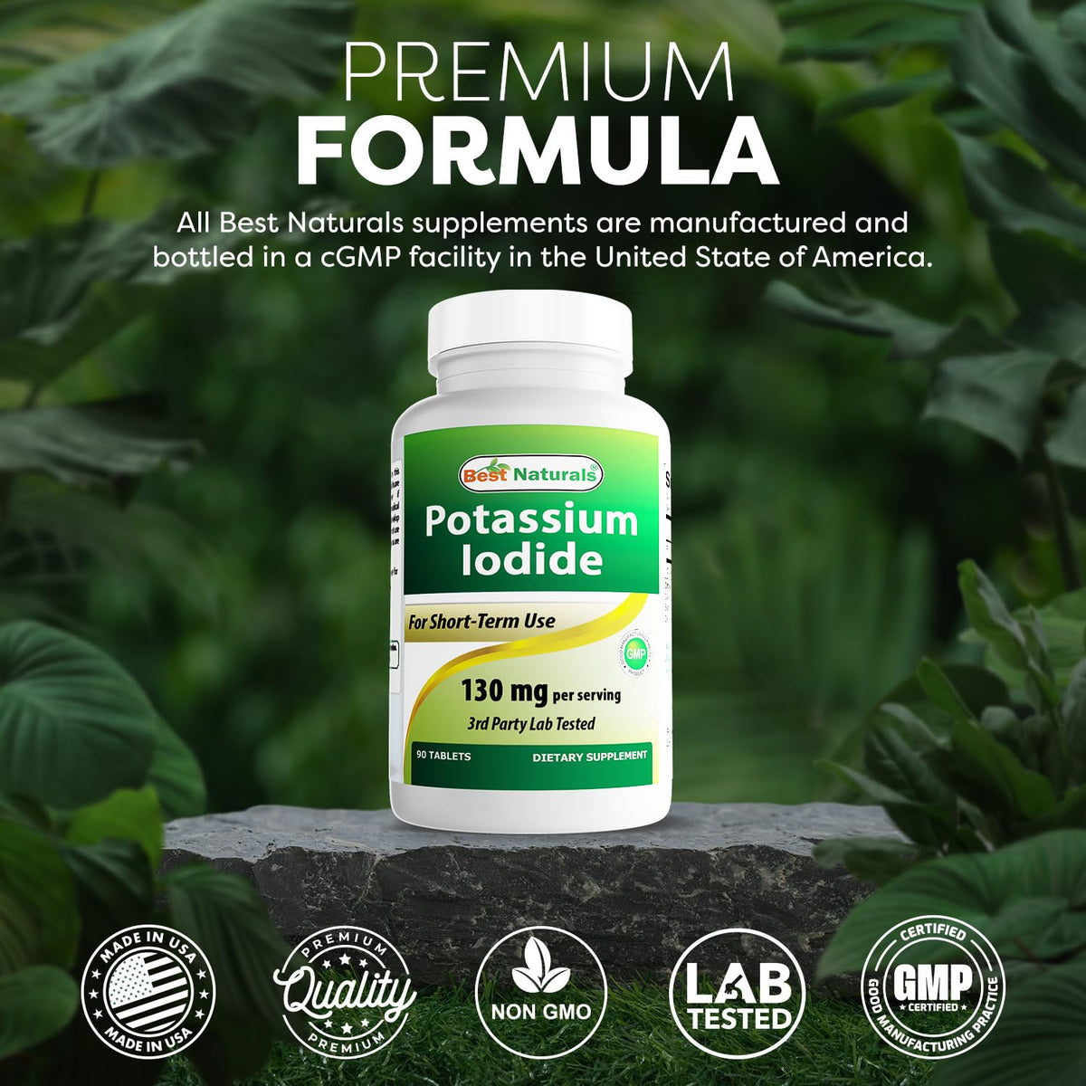 Comprimés de potassium iodé Best Naturals dans un kit de survie